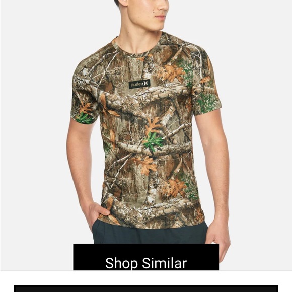 🆕WT🚻Real Tree🎄Camouflage HURLEY♓Rashguard💦 UPF 50+,Unisex Small - Picture 4 of 7